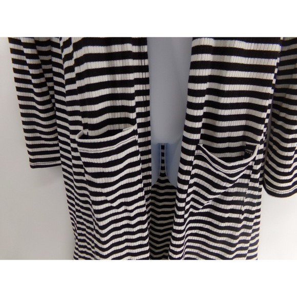 Agnes & Dora Black Pocket Forever Cardigan Double Stripe Size SM NWOT - Picture 3 of 8
